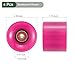 YOKIVE 4 Pcs Skateboard Wheels with Bearing, 80A Skate Scooters Replacement, Great for Skateboarding, Outdoor Street Sports (Rose Red, 60mm OD)