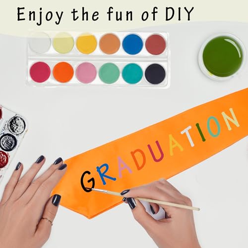 Image of GraduationMall 12 Pieces 72 Inch Plain Graduation Stole Bulk Sublimation Blank Honor Graduation Sash Unisex Adult