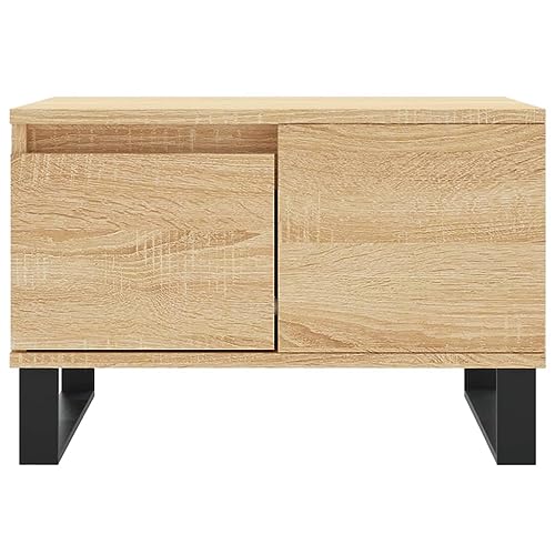 Table basse chêne Sonoma 55x55 table appoint salon rangement - 6
