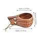 OUKENS 220ml Wooden Camping Cup, Heat Insulation Finely Polished Coffee Mug with Handle for Outdoor Hiking,Handcrafted Wood Camp Mug,Hardwood Cup (Double Hole Cup/Turtle Shell)
