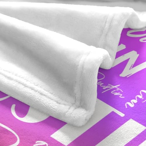 Name Blanket Personalized Name Blanket Customized Blanket with Name Text for Adult Kid Birthday Christmas Mothers Fathers Valentines Day Gift