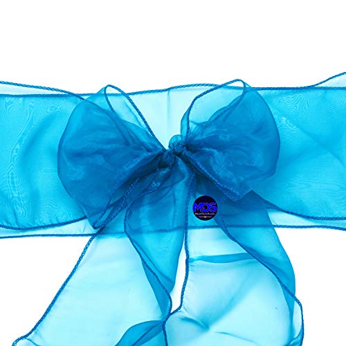 Mds Pack Of 50 Organza Chair Sash Bow Sashes For Wedding And Events Supplies Party Decoration Chair Cover Sash - Dark Teal #TOP3
