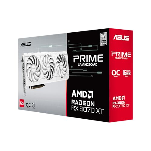 Scheda grafica Prime Radeon RX 9070 XT White OC Edition (PCIe 5.0, HDMI/DP 2.1, design a 2,5 slot, ventole assiali tech, cuscinetti a doppia sfera per ventole, Dual BIOS, GPU Guard) - Scheda video - Immagine 18