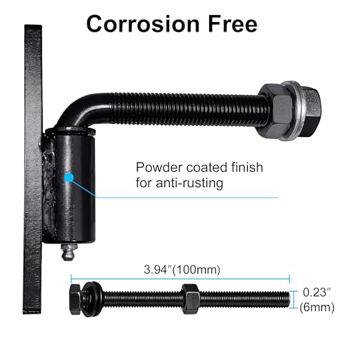 Image of 3 /4'' J Bolt Gate Hinge, 7 inch Heavy Duty Gate Hinges Up to 1100lbs, Farm Fence Hinge, 180 Degree Adjustable (2 pc 5in)
