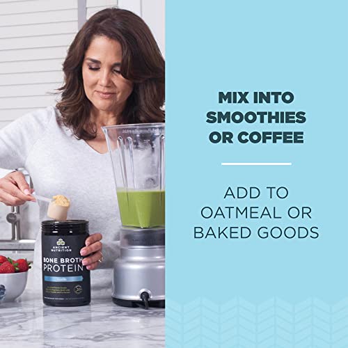 Ancient Nutrition Protein Powder Made From Real Chicken And Beef Bone Broth, Vanilla, 20G Protein Per Serving, 40 Serving Tub, Gluten Free Hydrolyzed Collagen Peptides Supplement #TOP6