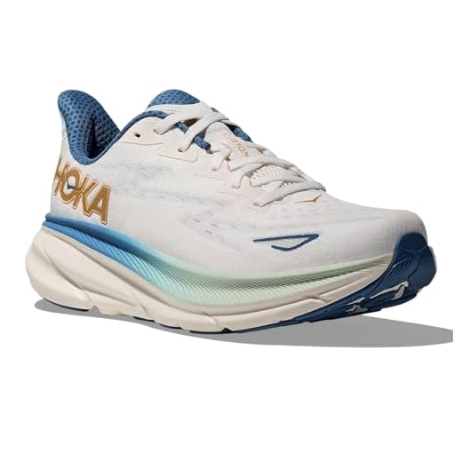 Hoka Tênis masculino Clifton 9, Frost/dourado, 41