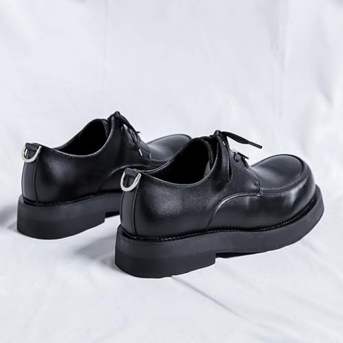 Men's Classic Round Toe Dress Shoes Lace-Up Oxfords Comfortable British Style Business Leather Shoes2