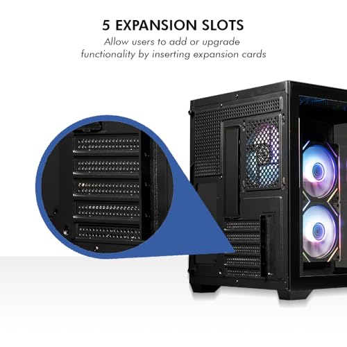 Image of Circle Lucid Micro M3 Mid- Tower Computer Case | Gaming Cabinet - Black| Support M-ATX, ITX | Pre- Installed 2 x 120mm Side and 1 x 120mm Rear ARGB Infinity Mirror Fans