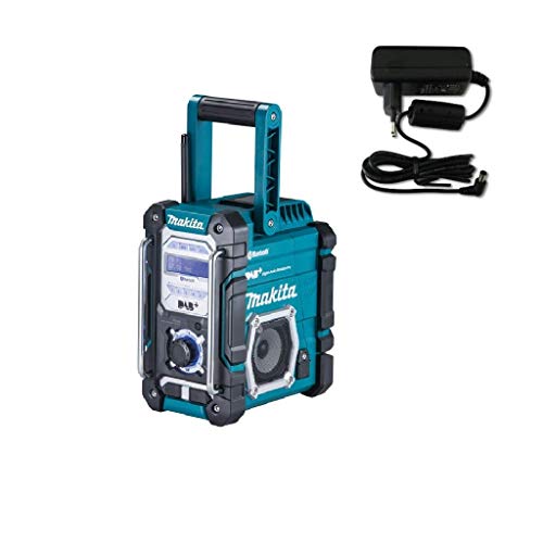 Makita DGA517RTJ Akku-Winkelschleifer 18 V / 5,0 Ah mit Paddleschalter, 2 Akkus + Ladegerät im MAKPAC, Schwarz & DMR112 Akku-Baustellenradio 7,2 V - 18 V mit DAB+ und Bluetooth, türkis – Bild 7
