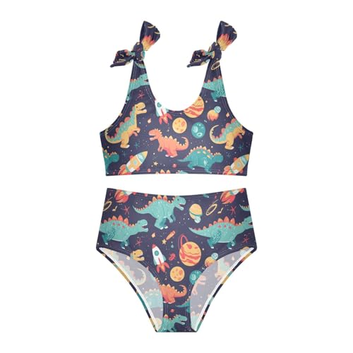 Wusikd Dinosaurs Floating Girls Swimsuits Two Piece Space Planets Rocket Swimwear Bikini Set for for Girls Size 3T3