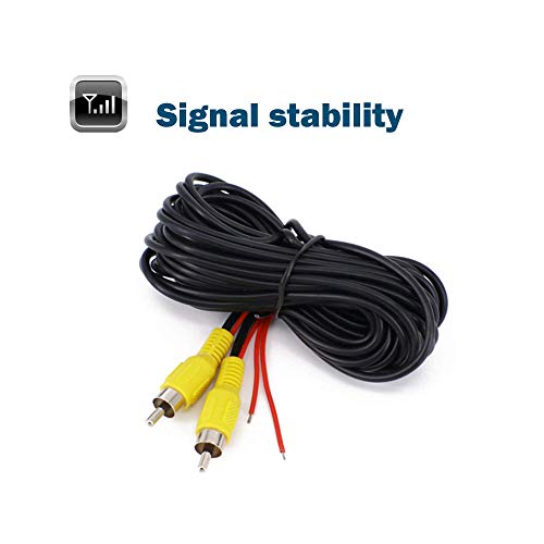 Collyon (34FT / 10m) Reversing Image RCA Video Vable, Car Spare Extension Cable, with Detection Trigger Line RCA Male to Male Plug, Car Rear View Parking Camera Video and Audio Extension Cable - Thumbnail 2