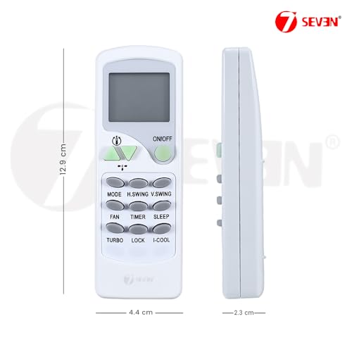 Image of 7SEVEN Compatible with Videocon AC Remote Control Model 7C Suitable for 1 1.5 2 Ton Split and Window Air Conditioner - Match Each Key by Key Exactly with Existing AC Remote Functions