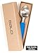 Balci Ice Cream Scoop - Heavy Duty Stainless Steel Icecream Scooper With Non-Slip Rubber Grip - Professional Metal Ice-Cream Spade - Dishwasher Safe – Blue