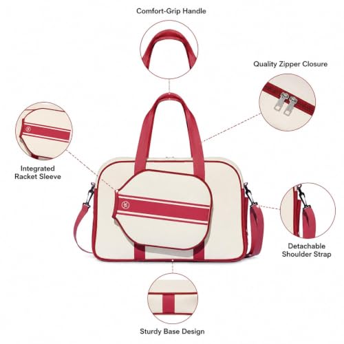 Bolsa de mano para pickleball fácil de limpiar con compartimentos internos 2