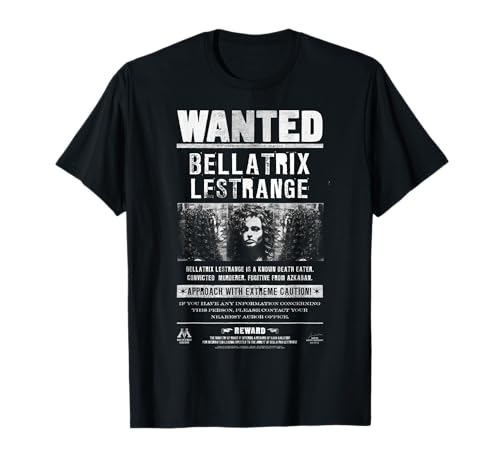 BILHPT00068 Harry Potter Bellatrix Lestrange Wanted Maglietta