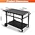 Wanchao Black Cast Iron 2-Shelf Grill Cart with Wheels,Heavy Duty Pizza Oven Stand for Blackstone Ninja,Outdoor Cooking Station with Durable Tabletop