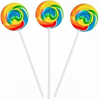 Rainbow Swirl Pops – 12 Fruit-Flavored Vegan Lollipops Individually Wrapped – Mixed Fruit Suckers for Party Favors, Classroom Treats & Candy Buffets
