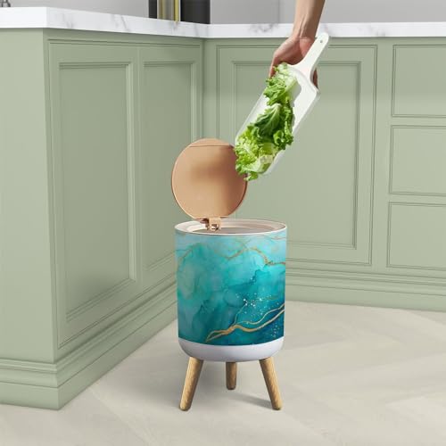 Caneca de basura redonda con tapa de 1.8 gal miniatura 4