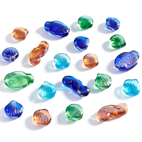 GUJOXILA Tauchjuwel Pool Spielzeug Edelstein Muschel Seepferdchen Fisch 20 Stück Tauchspielzeug für Kinder Strandurlaub Schwimmbad Tauchen Schatzsuche Party Geburtstag Geschenk für Ostern Preise