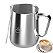 Milk Frothing Pitcher -Stainless Steel Measurements On Side Milk Pitcher With Latt Art Pen (14oz)