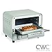 COOK WITH COLOR Mini Toaster Oven: 600W Power, Precision Timer, Auto Shutoff, and Culinary Delights Up To 450 Degrees, Sage