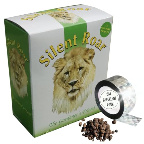 Cat Repellent For Garden Bundle With Silent Roar Cat Repellent Granules 500g & 50m of Reflective Bird Scare Tape: A Natural Cat Deterrent For Garden Solution to Keep Cats Away