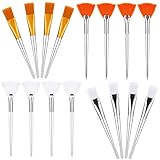 16 Pieces Face Mask Brush Set Includes Soft Fan Facial Brushes Acid Applicator Brush Soft Applicator Brushes Makeup Tools for Eyelash Extension Mask Mixed Cream (Fans/ Flat Head)