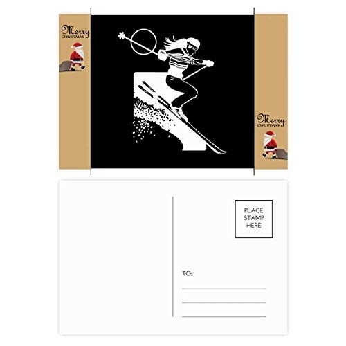 Cartes de remerciement Noël avec motif Père Noël Noir en papier premium
