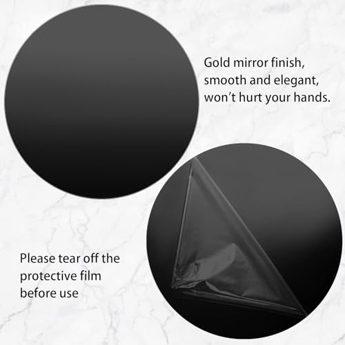 Image of Thyle 12 Pcs 10 Inch Acrylic Round Mirrors for Tables Centerpieces Circle Mirrors Candle Plates for Wall Wedding Table Centerpieces for Baby Shower Party, Thickness 1 mm (Black)
