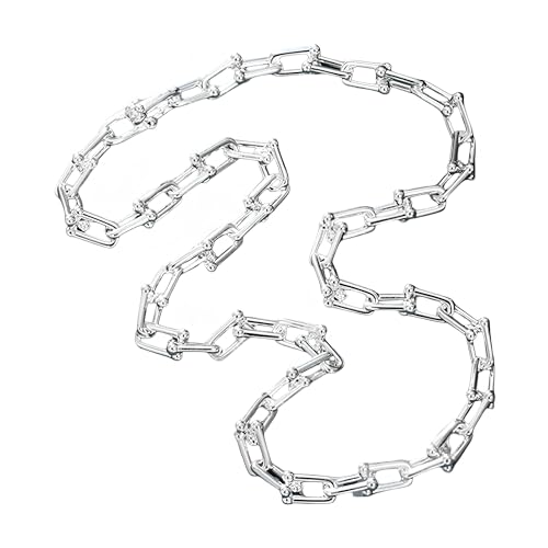 Collier fer à cheval en argent sterling 925 de haute joillerie avec sa chaîne classique en U
