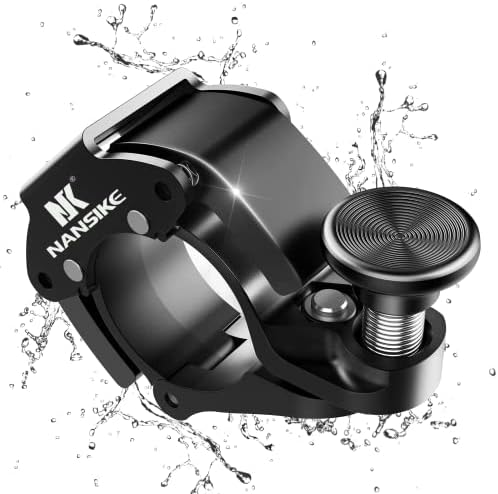 NANSIKE Black Bicycle Bell, Innovative Aluminium Mini Bell Bicycle Handlebar Bell 100 dB Bell, Crisp and Loud Sound, New Upgraded Bicycle Mountain Bike Horn, for 22-24mm (0.86-0.94inch) Handlebar