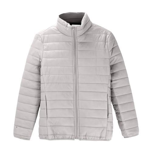 Chaqueta acolchada para mujer, ligera, sin capucha, chaqueta acolchada ligera para mujer, corte ajustado, chaqueta con cuello alto, chaqueta suave y cómoda, chaqueta de invierno, chaqueta de