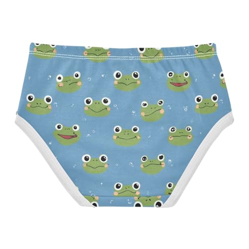 Wusikd Cute Frogs Girls' Underwear Cotton Blue Girls Briefs Soft Toddler Underwear 2T2