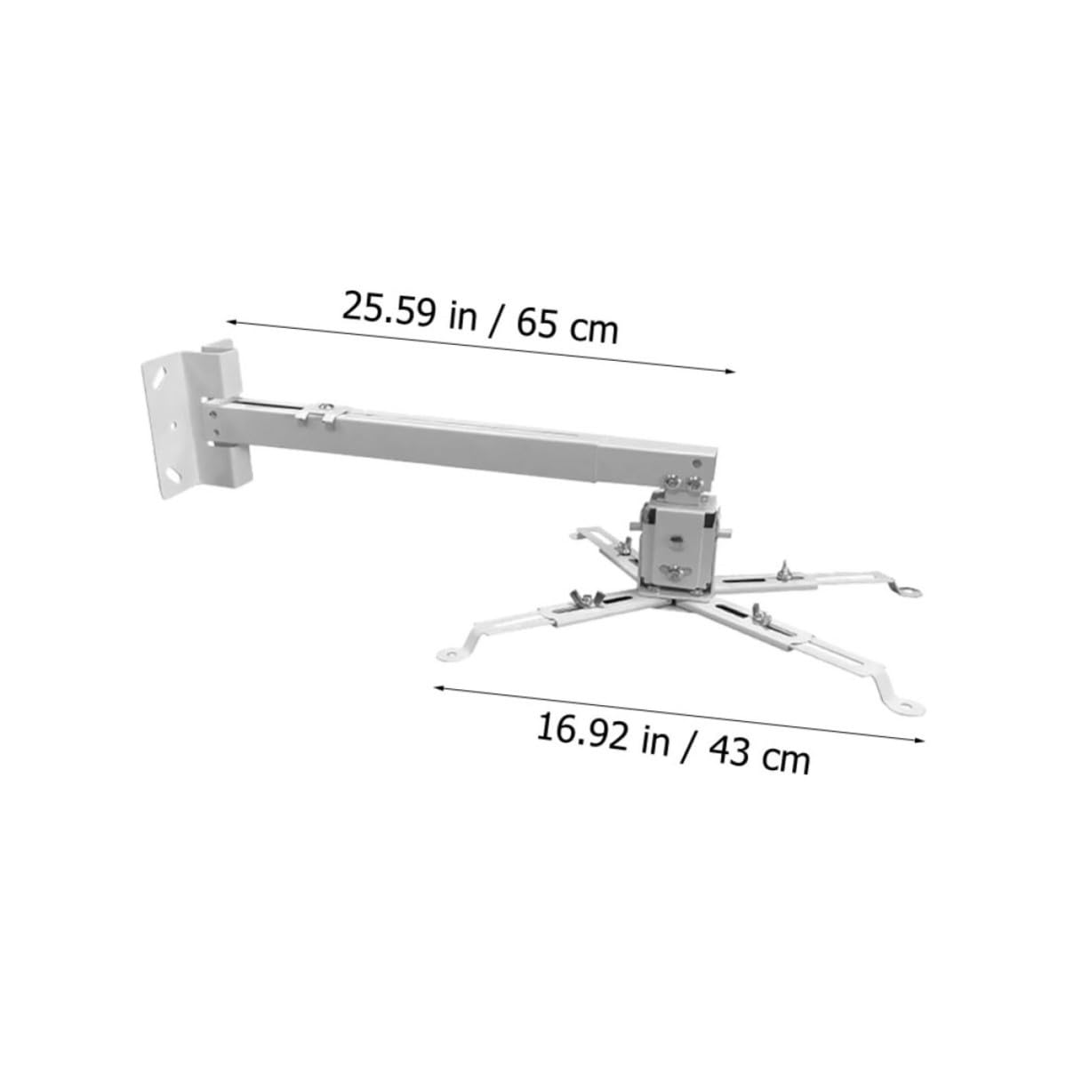 Supporto per Proiettore Regolabile 40-65cm in Acciaio al Carbonio Bianco