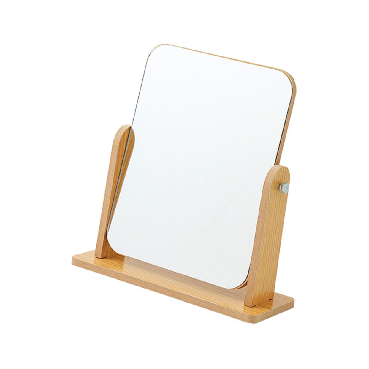 Miroir de maquillage sur pied en bois pivotant 360° grand format pour chambre et bureau