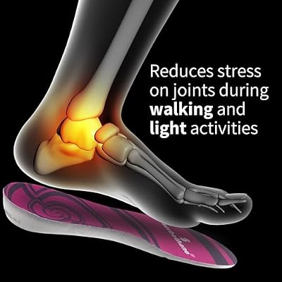Sorbothane Cush N Step Insoles, Size 3-4.5, New Version, Shock Absorbing Cushion for Football, Running, or Walking, Impact Reducing Footbeds for Plantar Fasciitis, Heel Support, and Ankle Pain