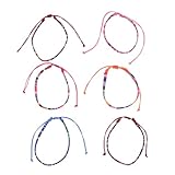 PACKOVE Cotton Thread Ankle Bracelets for Women Set of 6 Woven Bohemian Anklets Adjustable Beach Friendship Jewelry