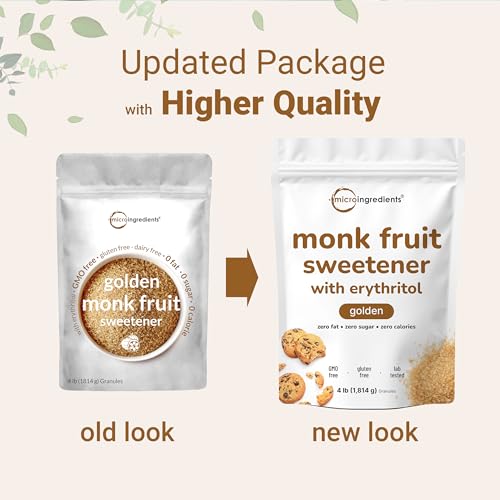 image for Micro Ingredients Golden Monk Fruit Sweetener with Erythritol, 4 Pound