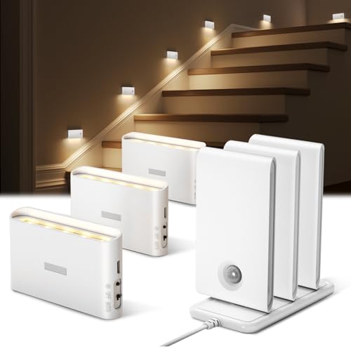EZVALO 6 Pack Motion Sensor Night Lights with Charging...