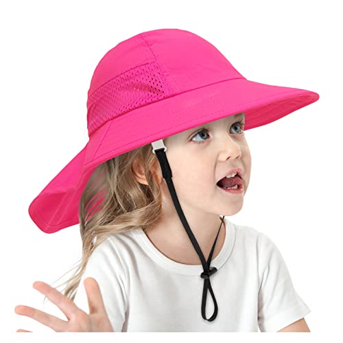 Baby Sun Hat, Infant ＆ Toddler Summer Bucket Hat, Adjustable Wide Brim Sun Protection Hat for Boys Girls