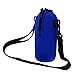 Water Bottle Carrier, Large Insulated Neoprene Water Bottle Holder Bag Case Pouch Cover, 750ML, Adjustable Shoulder Strap Blue