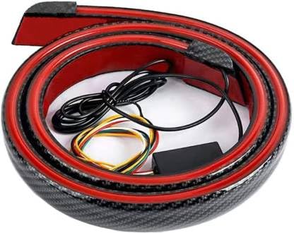 Kardeck Universal LED Spoiler Lip Kit for Car Trunk, Exterior Accessories, Brake Light, Carbon Fiber Finish, Trunk Spoiler (Red, 3.9 FT)