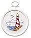 Janlynn 18 Count Round Mini Counted Cross Stitch Kit, 2-1/2-Inch, Lighthouse