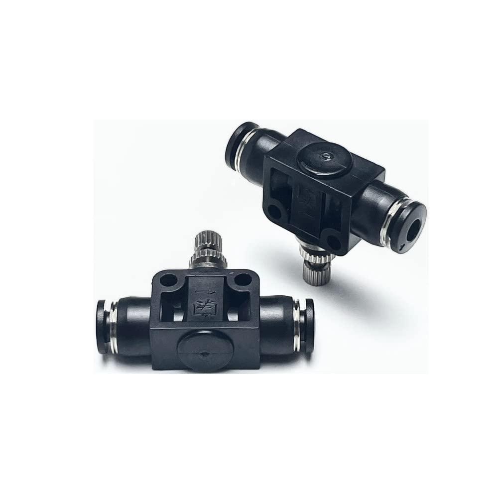 Pneumatic SCF Series 1/8 Inch Tube OD Air Flow Control Valve,Union Pneumatic Speed Control Flow Controller SCF-1/8(Pack of 2)