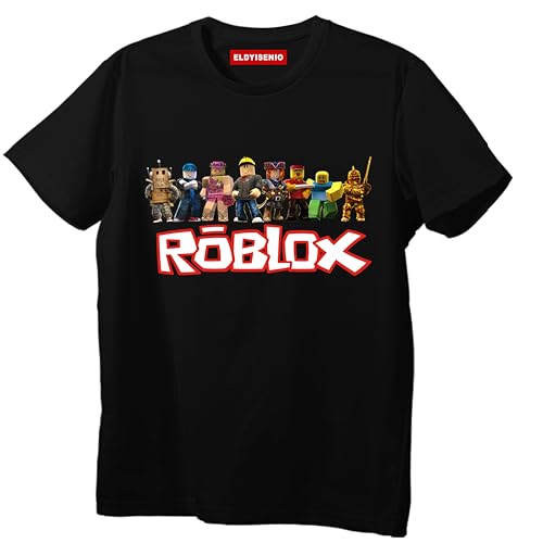 EL-DYI CLOTHING ELDYISENIO Roblox Gamer Design T-Shirt Birthday Gift Online Gamers Unisex Kids Shirt (UAE/KSA Age 8 Years Regular Fit Black)