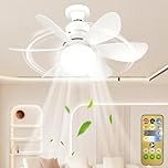 VFFNFF Ceiling Fans with Lights and Remote Control,30w Ceiling Fan Light Dimmable,Quiet Ceilingfan 6 Blades for Bedroom,Living Room Kitchen 3 Color Temperature,3 Speeds,Timing(White)