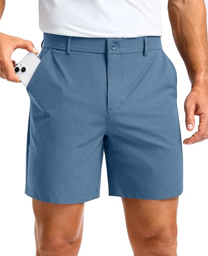 Image of Soothfeel Men's Casual Shorts 5 /7 /9 Inch Golf Dress Shorts for Men Flat Front Work Lightweight Quick Dry with 4 Pockets