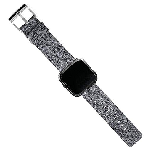 Pulseira Nylon para Fitbit Versa - Fitbit Versa 2 - Fitbit Versa Lite - Marca Ltimports (Cinza)