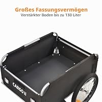 Tiggo Cargo II Fahrrad Lastenanhänger mit 130 Liter Volumen Klappbar Fahrradanhänger Transportanhänger – Ansicht 7