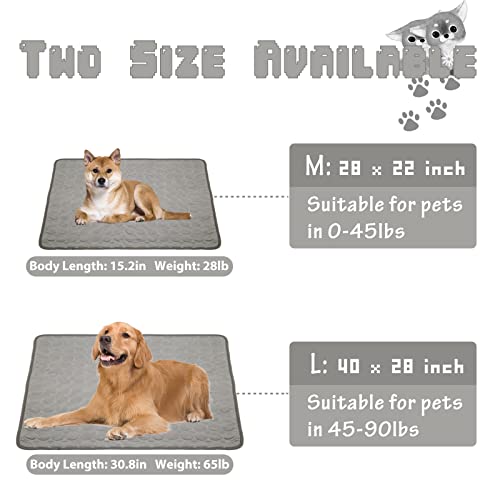 Meilimiyu Washable Dog Cooling Mat Ice Silk Pet Self Cooling Pad Blanket (40X28 In, Grey) #TOP2